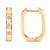 Contemporary 10K Yellow Gold 1/10 Cttw Three Stone Lab Grown Diamond Oval Huggies Hoop Earrings For Sale - Image 3 of 5
