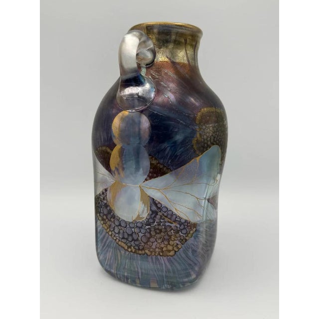 Glass Large Hand-Blown Studio Glass Frauenau Vase from Eisch, 1984 For Sale - Image 7 of 10