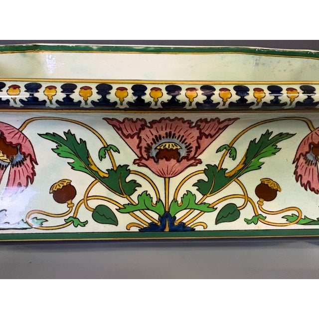 White Antique Sarreguemines Earthenware Planter, 1890s For Sale - Image 8 of 12