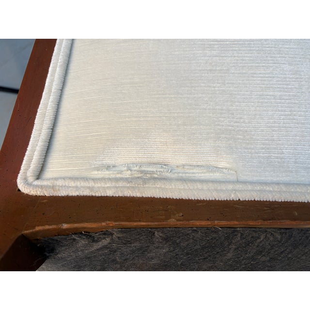 Mid-Century Upholstered Lounge Chair and Ottoman For Sale - Image 13 of 16