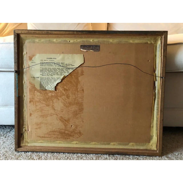 Brown 1960s Mid-Century Guillermo Silva Santamaria Print, Framed For Sale - Image 8 of 11