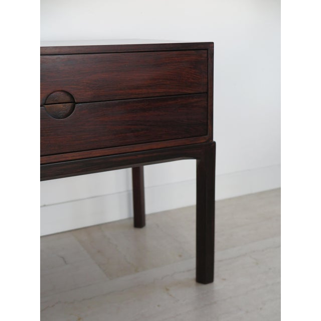 Scandinavian Dark Wood Bedside Tables by Kai Kristiansen for Aksel Kjiersgaard, Denmark, 1960s, Set of 2 For Sale - Image 9 of 17