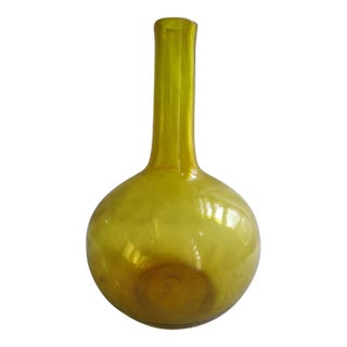 Large Mid Century Blown Glass Vase For Sale