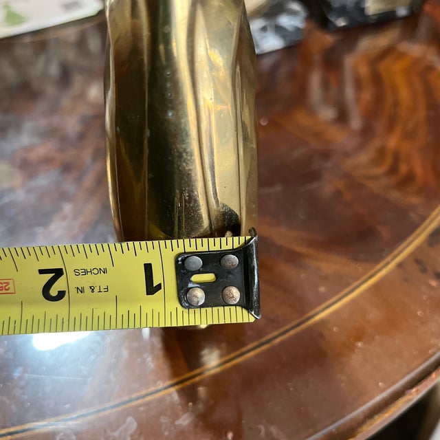 Brass 1970s Small Brass Abstract Style Vase For Sale - Image 8 of 8