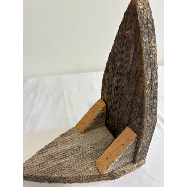 Gray Vintage Rustic Wooden Shelf / Primitive Wall Bracket For Sale - Image 8 of 8