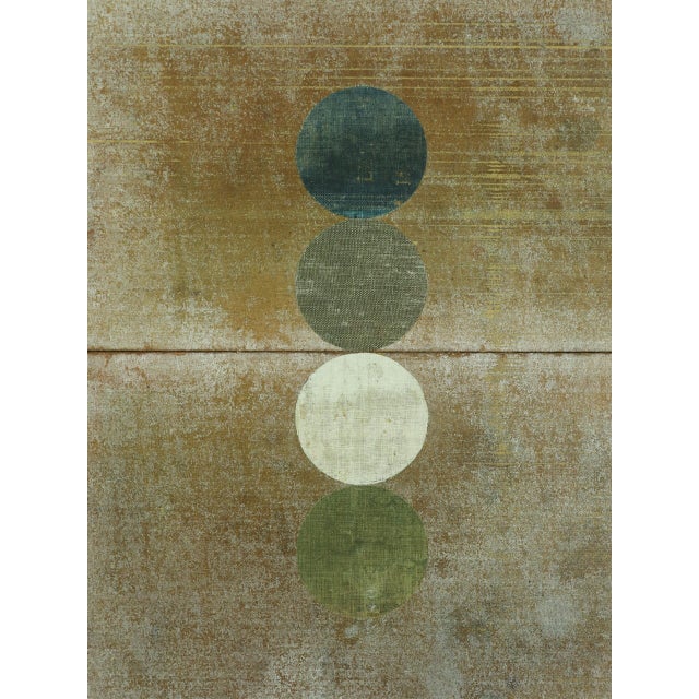 Brown Contemporary 'Geometric Collage in Sandstone' Original Mixed Media Painting by British Artist Dave Boyd, Framed For Sale - Image 8 of 10