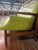 MCM Danish-Style Avocado Green Faux Leather Settee For Sale - Image 4 of 9