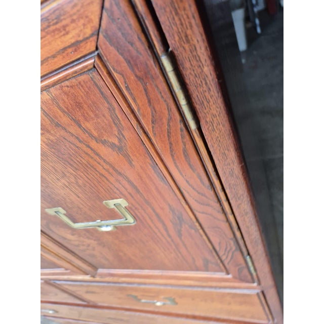 1970s Henredon Artefacts Gentleman’s Chest in Warm Oak Finish For Sale - Image 14 of 16