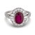 Modern Mid 20th Century Gia 1.95 Carat Oval Cut Ruby Diamond Platinum Ring, Size 6.25 For Sale - Image 3 of 7