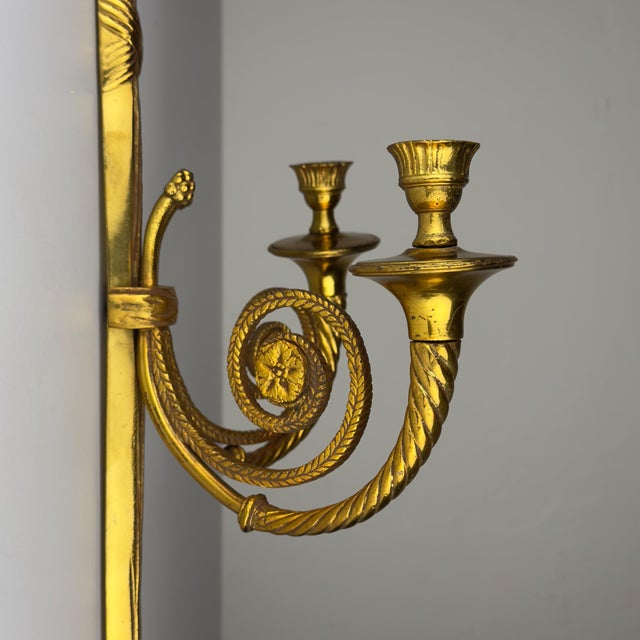 Metal Large Bronze Wall Candle Sconce, France, 1950s For Sale - Image 7 of 18