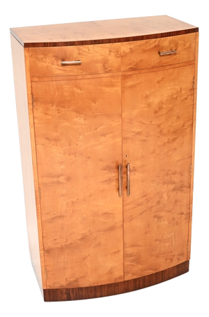 Art Deco Satin Birch and Walnut Compactum Wardrobe, 1930s