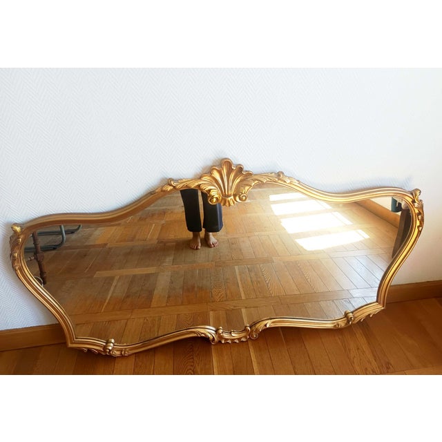 Large Louis XV Style Giltwood Mirror, 1970s For Sale - Image 4 of 15