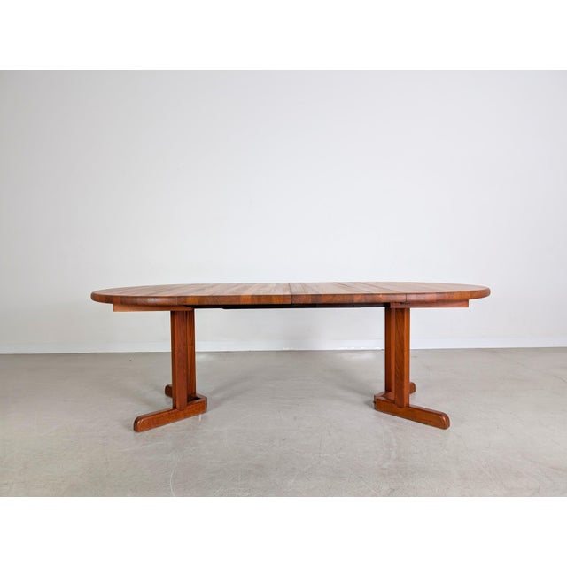 Mid-Century Modern Extendable Dining Table in Teak, 1960 For Sale - Image 5 of 12