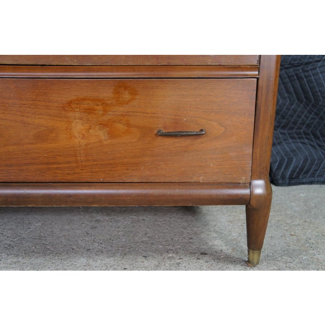 Mid Century Modern Boho Chic Mahogany Buffet & Hutch Bookcase Display Cabinet For Sale - Image 11 of 16