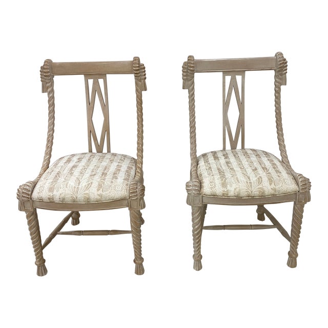 1970s Italian Style Rope Chairs- a Pair For Sale
