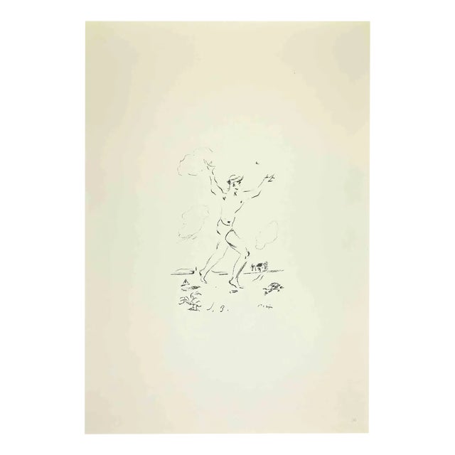 Filippo De Pisis, Dancing Man, Lithograph, 1960s For Sale