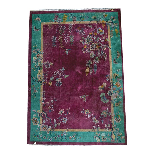 Antique Nichol Quality Art Deco Chinese Rug For Sale
