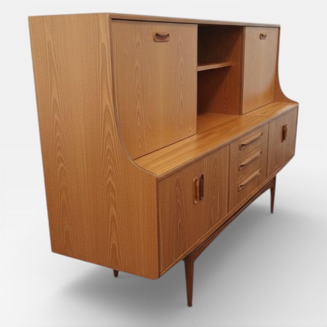 Brown Vintage Fresco Teak High Sideboard from G-Plan, 1970s For Sale - Image 8 of 10