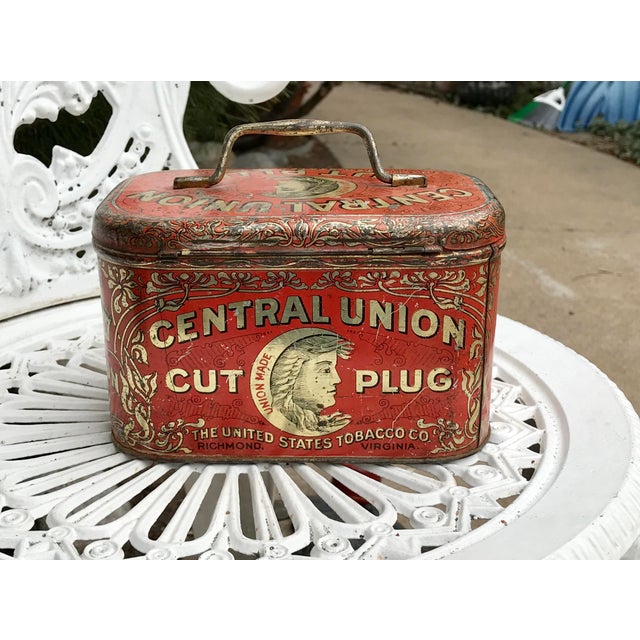 Central Union Cut Plug Tobacco Tin Chairish