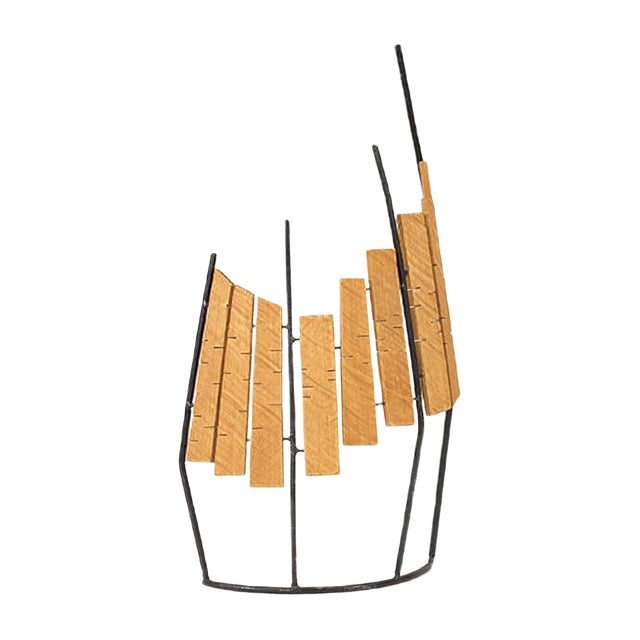 Wood and Metal Sculpture by Fred Leyman For Sale