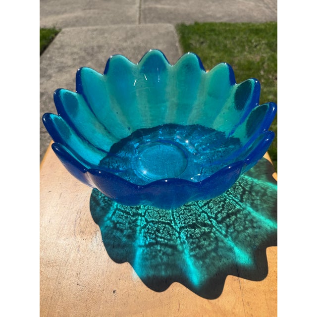 Beautiful Blenko Lotus Bowl. Perfect for a center piece, console bowl or serving piece.