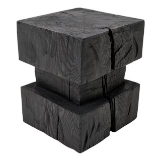 Sculptural Hardwood Side Table by Logniture For Sale