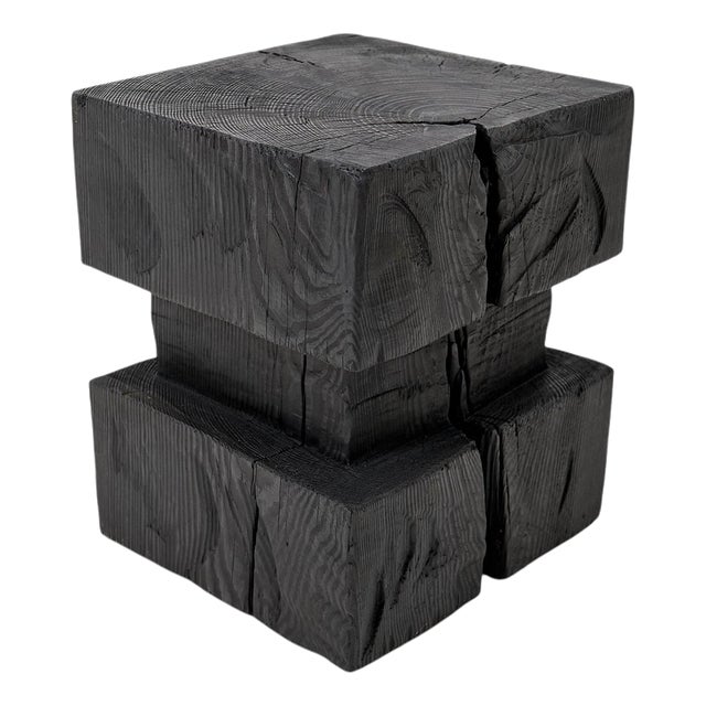 Sculptural Hardwood Side Table by Logniture For Sale