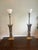 Metal 1970s Rembrandt Lamp Company Hollywood Regency Brass Palm Leaf Torchiere Table Lamps With Original Shades - a Pair For Sale - Image 7 of 12