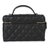 Chanel Black Quilted Caviar Top Handle Slim Vanity Handbag With Chain For Sale - Image 4 of 9