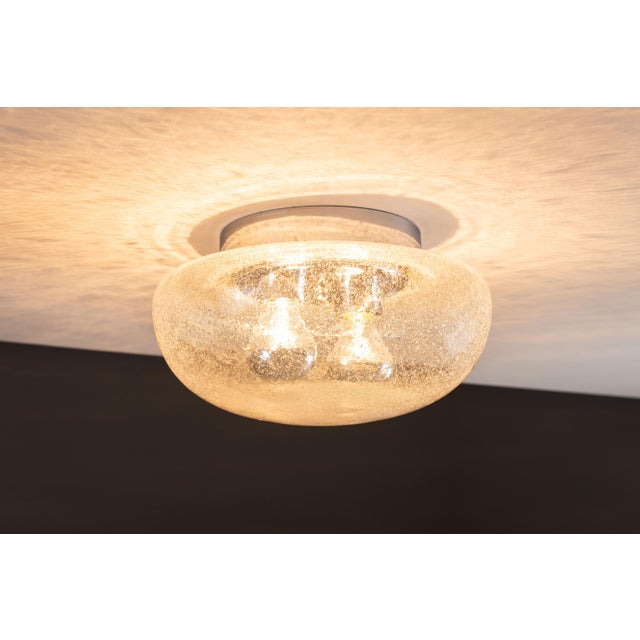 1960s Vintage Ceiling Lamp in Bubble Glass and Chrome, 1960s For Sale - Image 5 of 10
