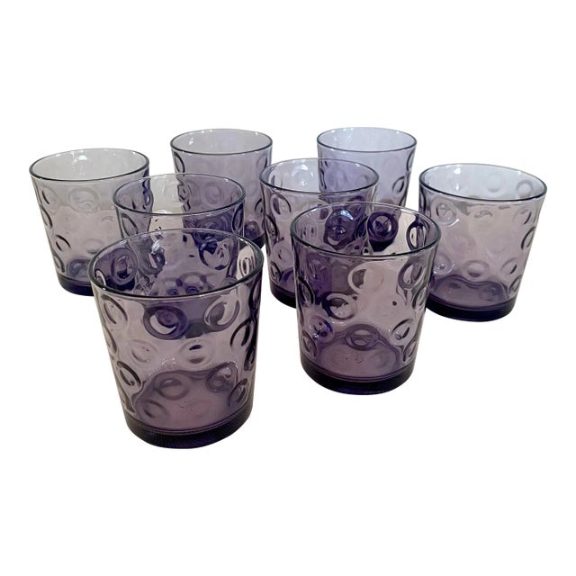 Vintage Pasabache Circleware Amethyst Cocktail Glasses, Set of 8 For Sale