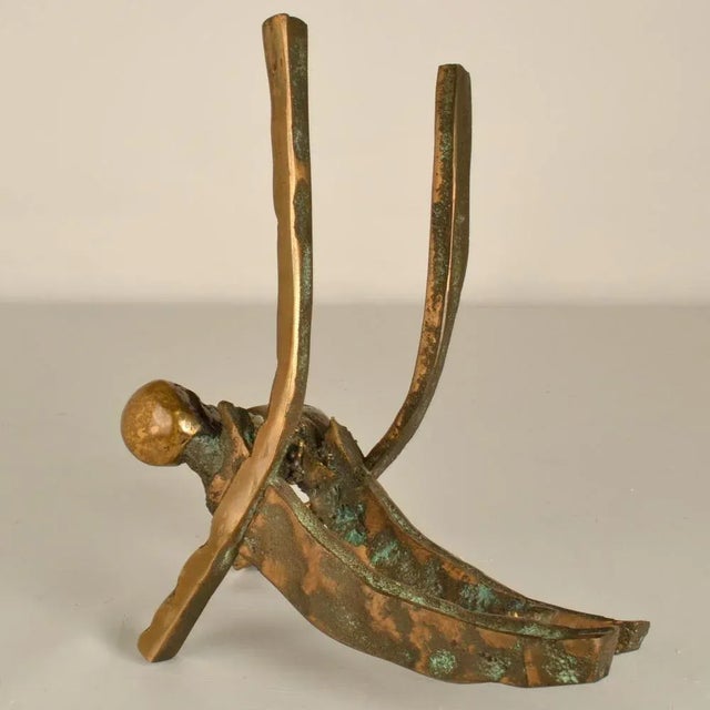 Metal Brutalist Art Door Handles in Bronze, 1970s For Sale - Image 7 of 11