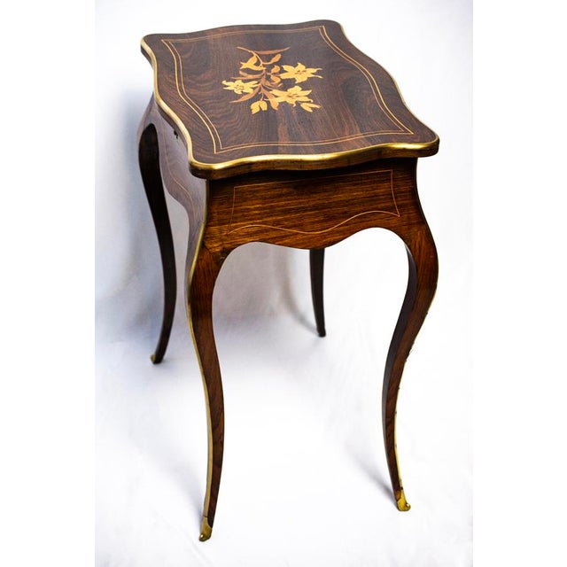 Dressing Table in Fruitwood and Wood Marquetry, 1890s For Sale - Image 5 of 14