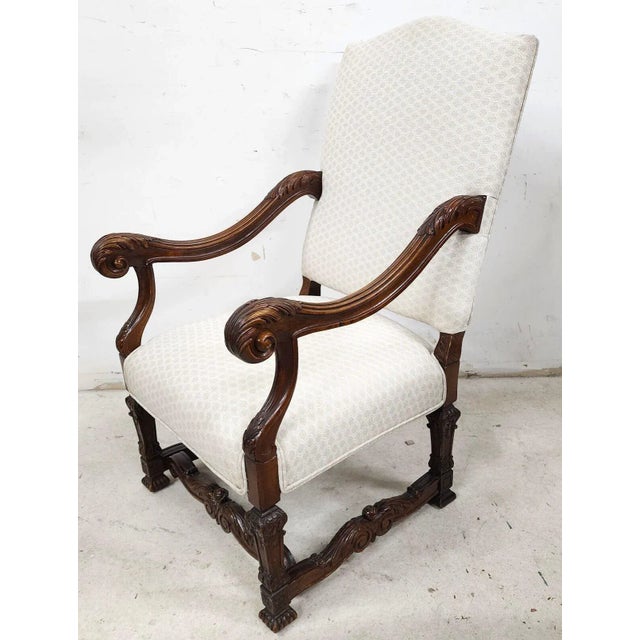 Antique Louis XIV French Armchair Hand Carved For Sale In Miami - Image 6 of 13