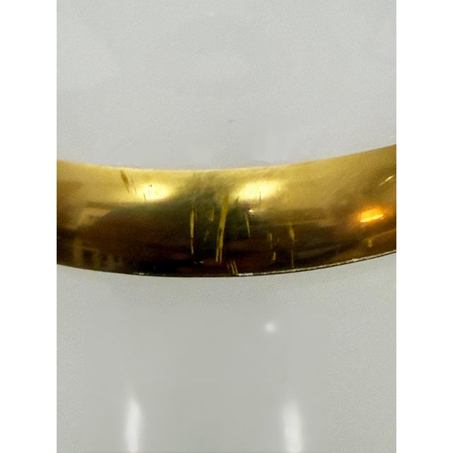White Large Itallian Mid-Century Opaline Glass Vase With Gilt Accents For Sale - Image 8 of 10