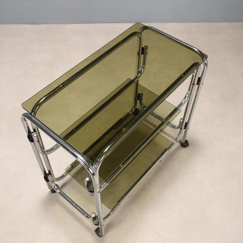 Metal Vintage Silver Bar Cart, 1970s For Sale - Image 7 of 10