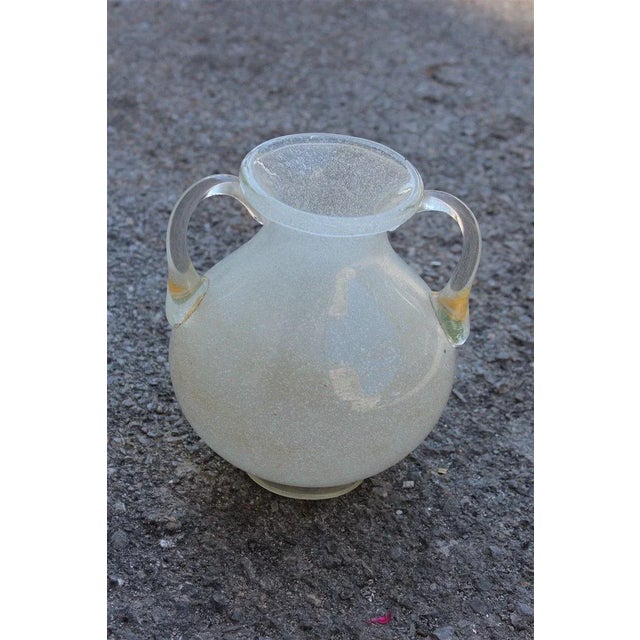 White Murano Glass Vase from Seguso, 1940s, in Flawless conditions. Designed 1950 to 1959 This piece is attributed to the...