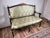 French Vintage Louis XVI Style Settee in Green Damask Upholstery 2 of 2 For Sale - Image 3 of 10