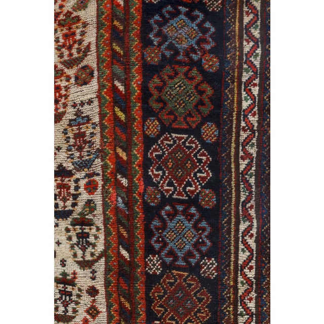 Authentic Persian Afshar Rug in Blue, Brown, Green, Red, White For Sale - Image 10 of 13