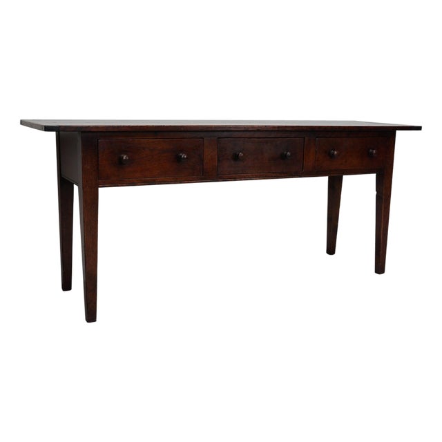 Vintage English Rustic Farmhouse Cherry Side Table, 1950s For Sale