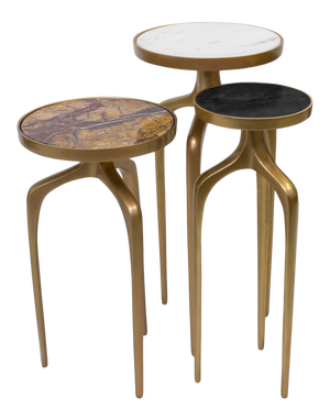 Regina Andrew Mixer Aluminum Tables, Brass - Set of 3