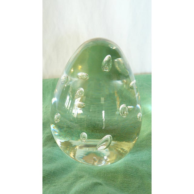 Signed Licio Zanetti Murano Glass Egg/Paper Weight For Sale - Image 6 of 7