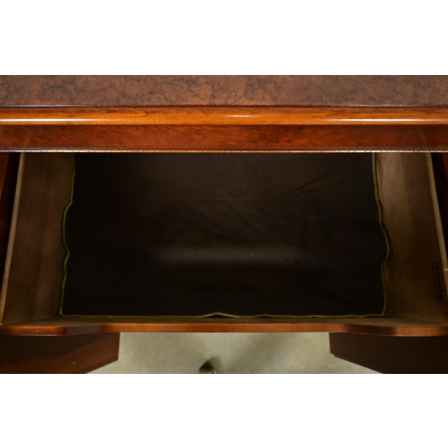 Henredon Grand Provenance Italian Neoclassical Walnut and Burl Wood Lighted Sideboard or Bar Cabinet For Sale In South Bend - Image 6 of 14