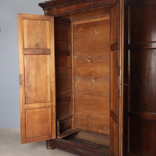 19th Century Louis Philippe Walnut Wardrobe, Italy For Sale - Image 3 of 16