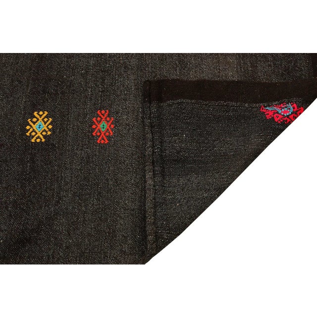 Mid 20th Century Mid 20th Century Large Vintage Embroidered Kilim Rug For Sale - Image 5 of 7