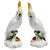 Pair of vintage porcelain Sulphur-crested cockatoo parrots by Vista Alegre Portugal. They are each perched on a cherry...
