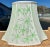 Retro Scalloped Floral Hand Painted Lamp Shade in Green For Sale - Image 4 of 13