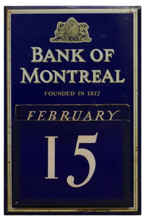 20th Century Tin Plate Perpetual Calendar from Bank of Montreal, 1950s