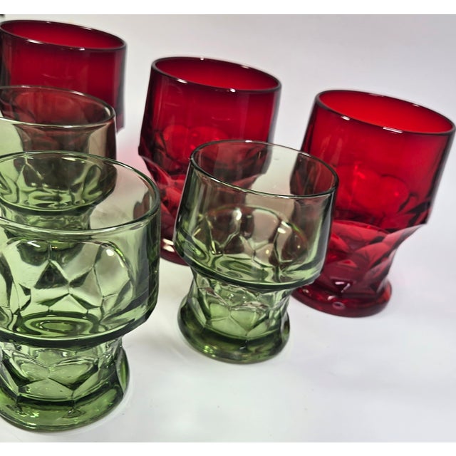 Glass Holiday Lowball Glasses- Set of Six For Sale - Image 7 of 12