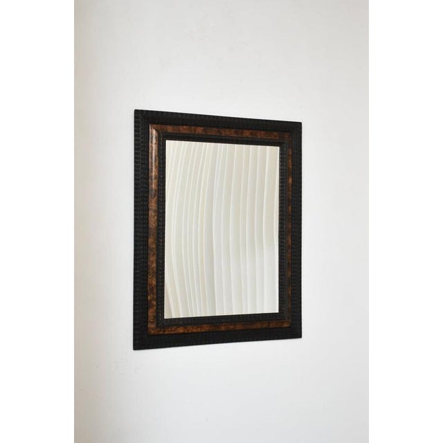 Carved Ebonised Wood Mirror For Sale - Image 6 of 6